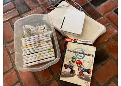 Wii gaming console with games